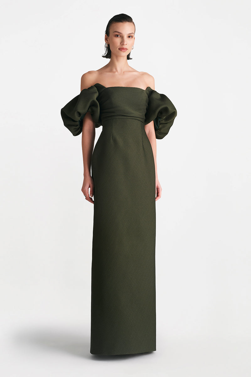 Textured Satin Thelma Gown