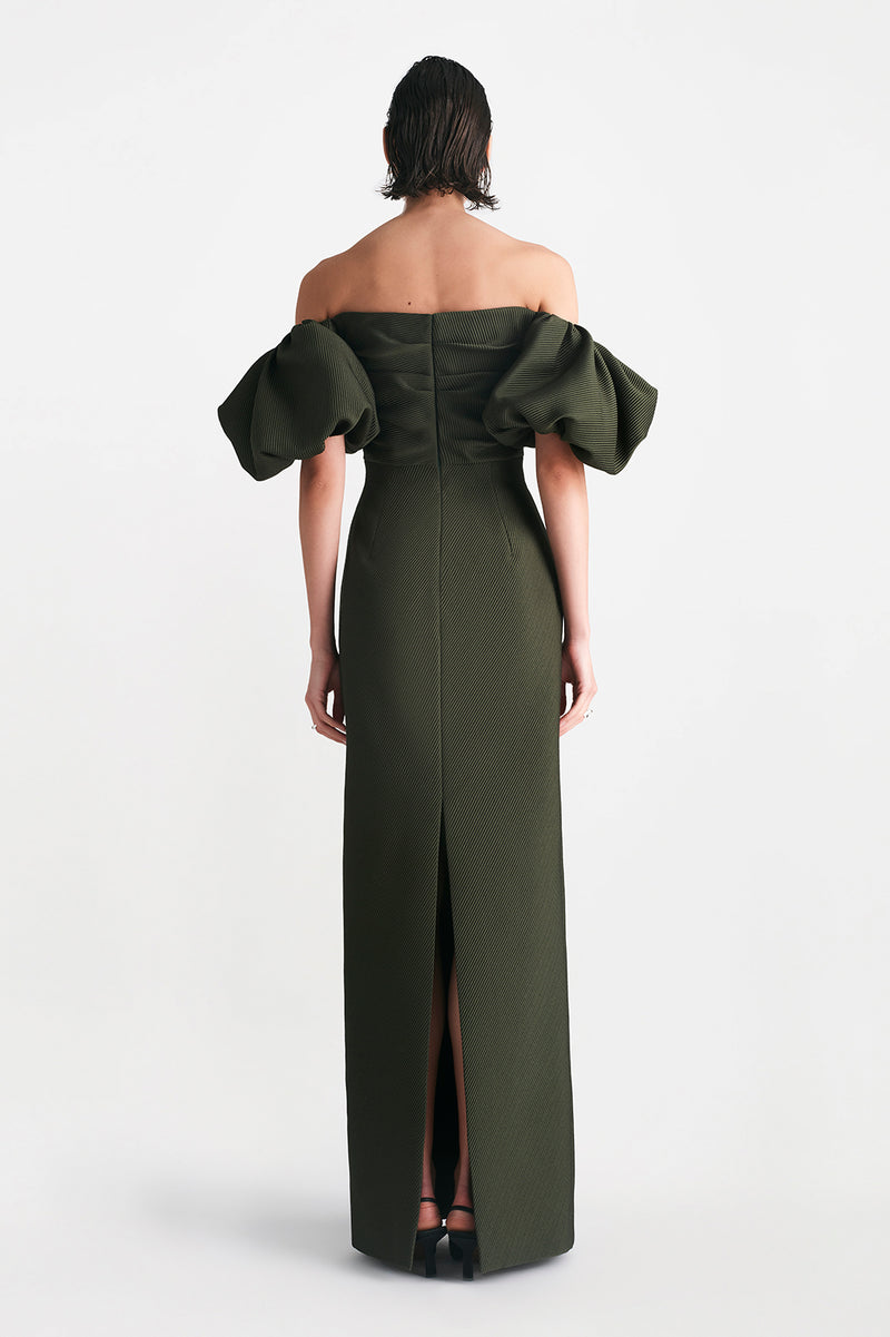 Textured Satin Thelma Gown