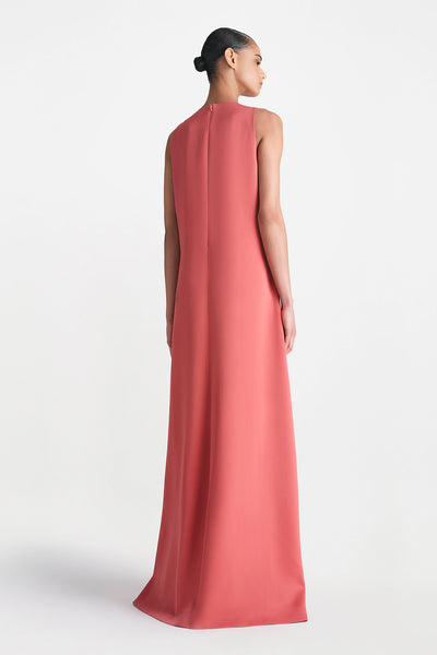 Fluid Crepe Floral Embroidery Francie Gown