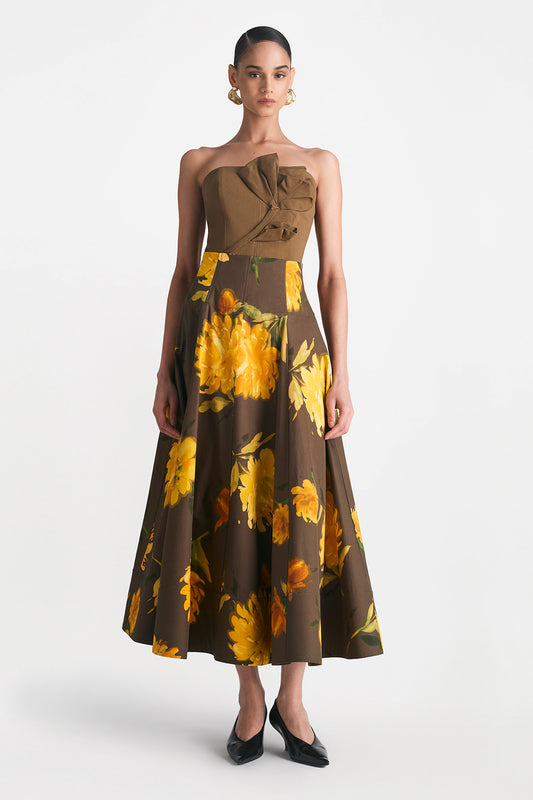 Floral Printed Cotton Parker Skirt