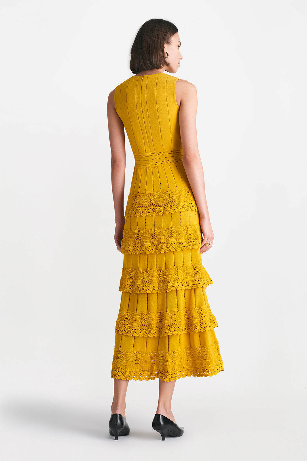 Crochet Ruffle Knit Sleeveless Piper Dress