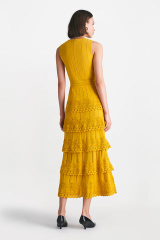 Crochet Ruffle Knit Sleeveless Piper Dress