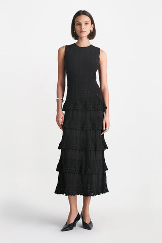 Crochet Ruffle Knit Sleeveless Piper Dress
