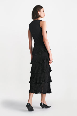 Crochet Ruffle Knit Sleeveless Piper Dress