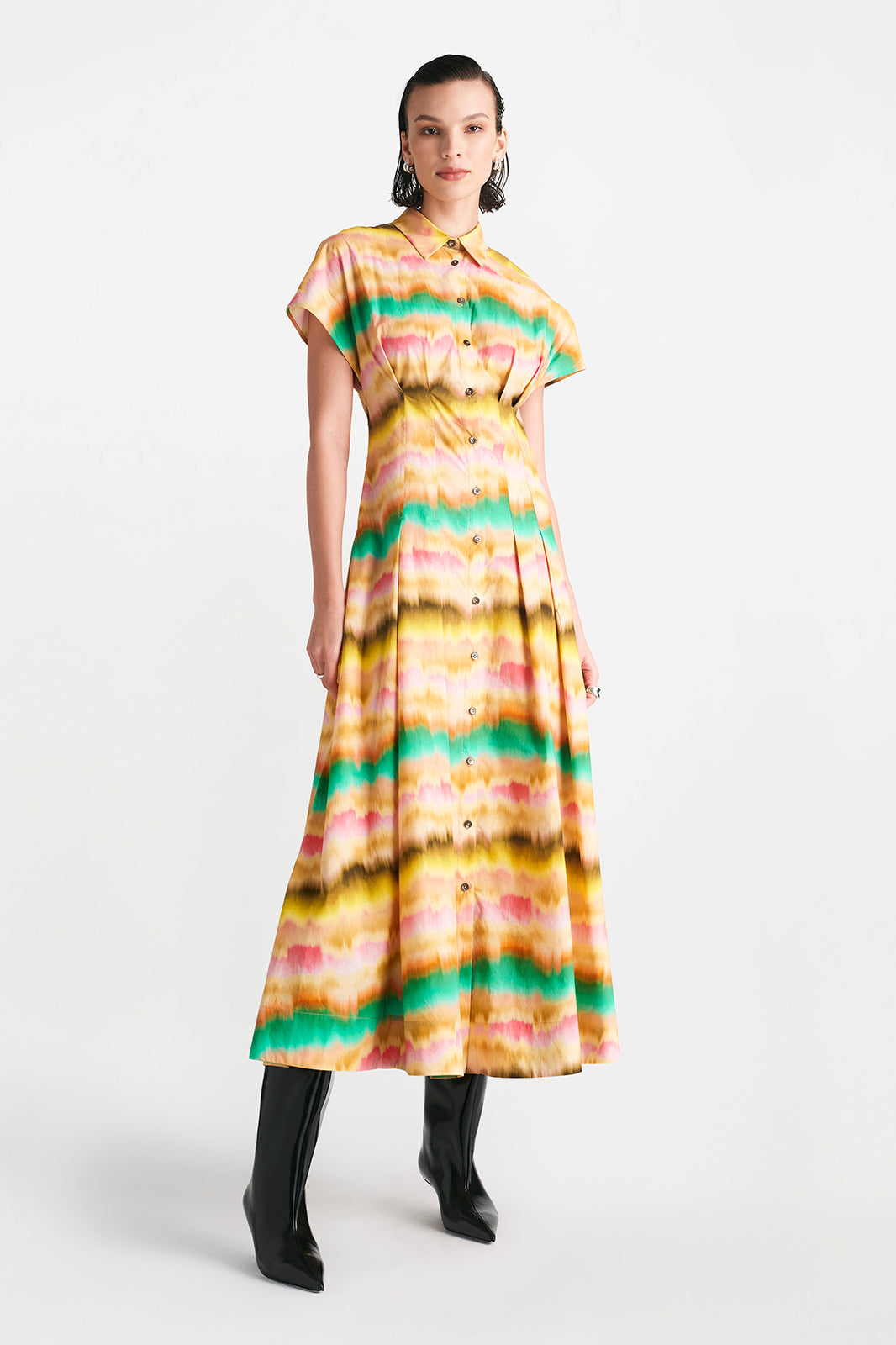 Sunset Cotton Seam Detail Shirtdress