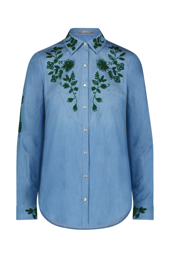 Floral Seed Bead Classic Ranch Shirt