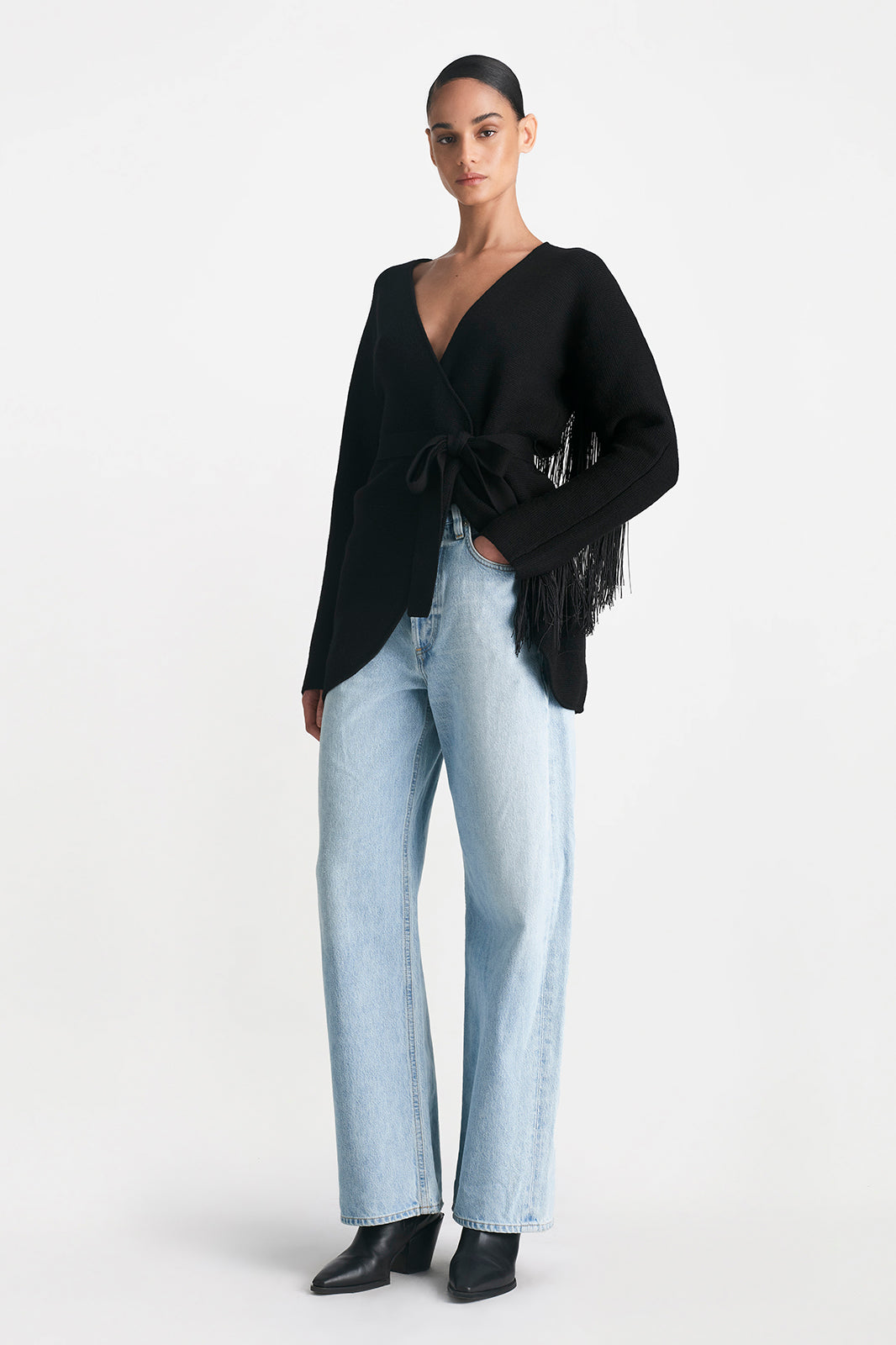 Fringe Back Cardigan – Lela Rose