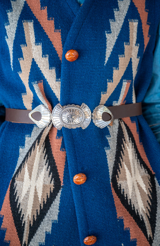 Vintage Navajo Sterling Silver 3-Piece Belt Buckle