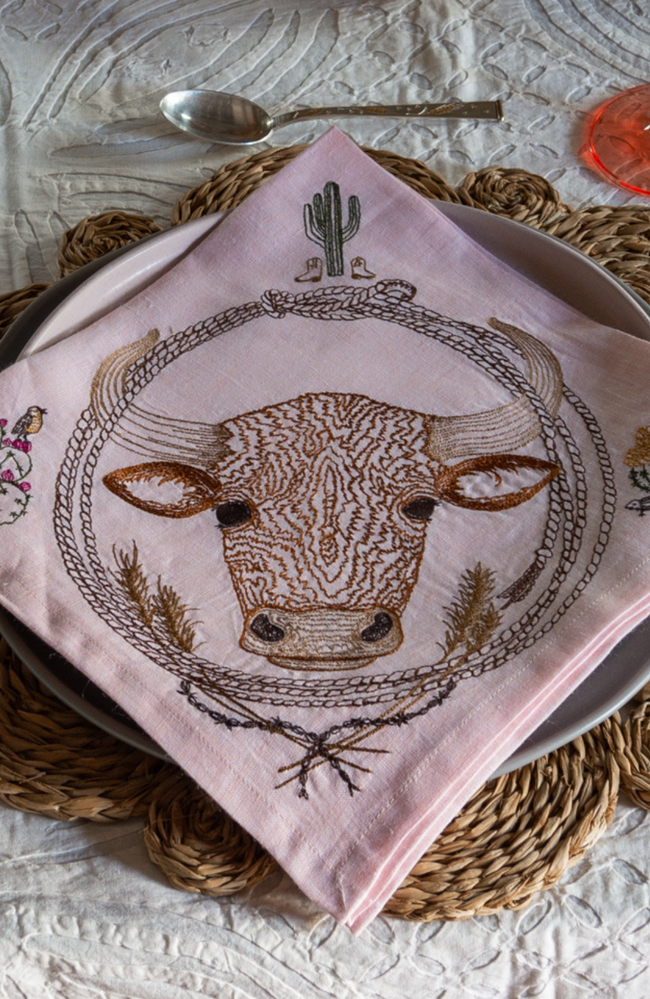 Lela Rose x Coral & Tusk Cow Napkins (Set of 4)