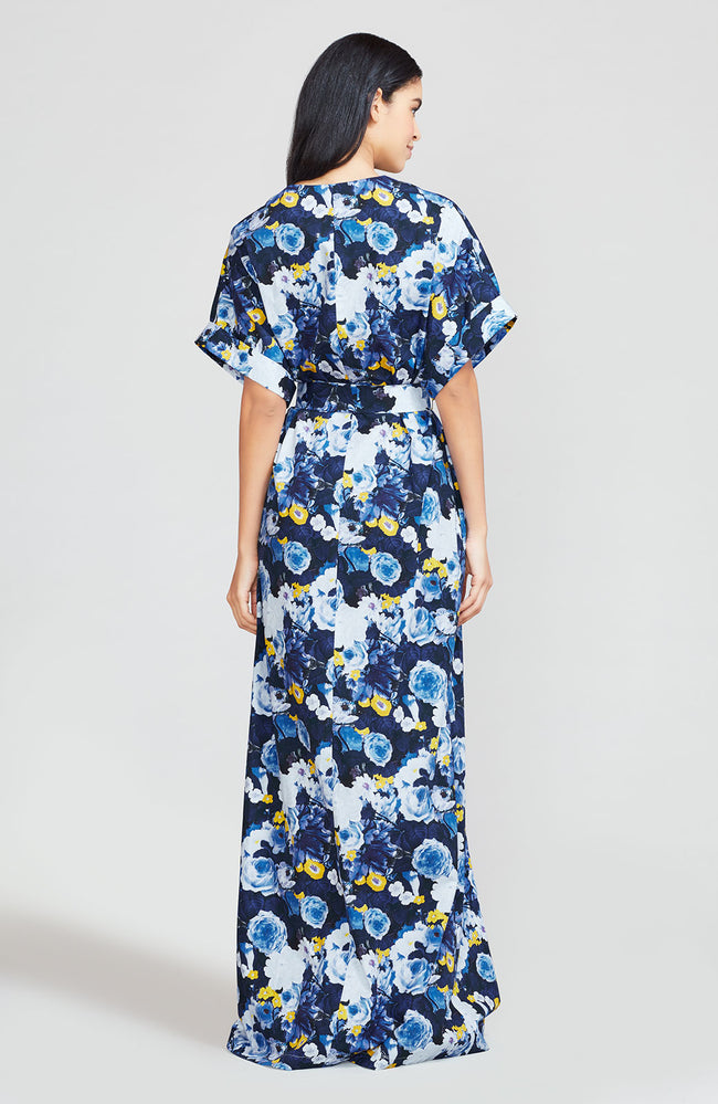 Floral Printed Cotton Belted Caftan