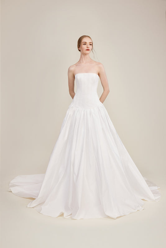 Beaded Drop Waist Chic Lace Tulle Mermaid Wedding Dress - VQ